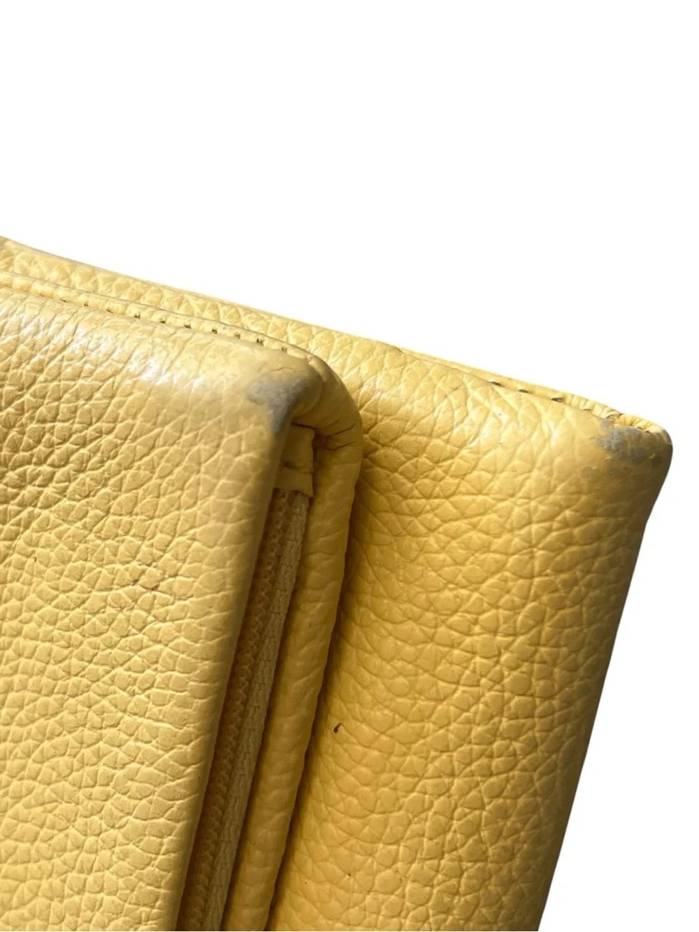 Brighton Nolita yellow pebbled leather wallet silver hardware magnetic closure